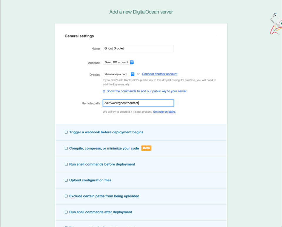 Add a new DigitalOcean server