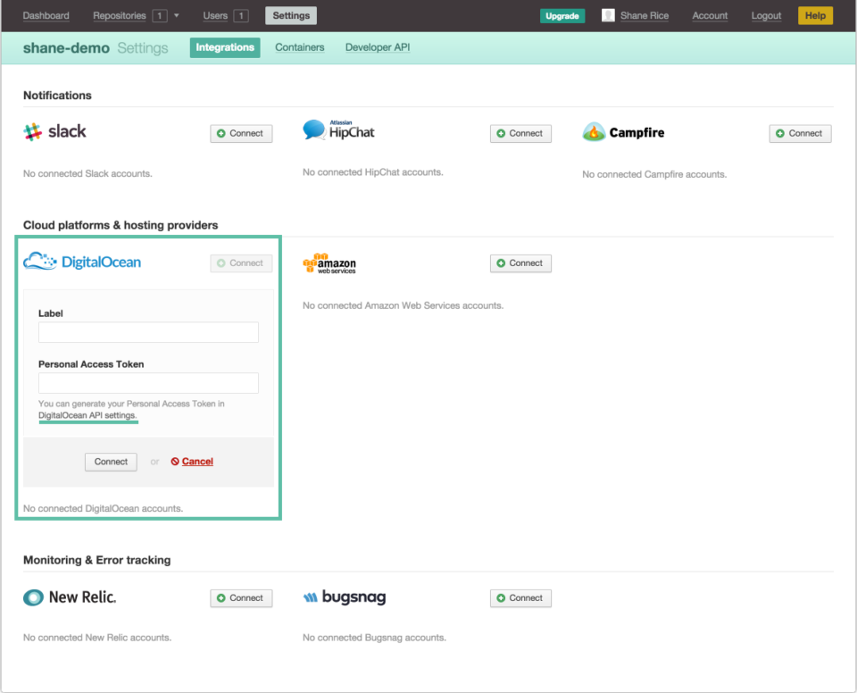 DigitalOcean integration