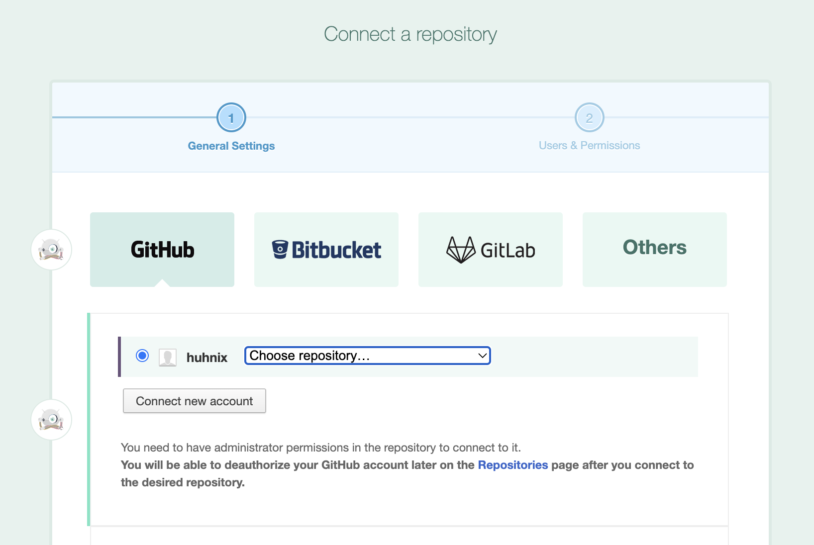 Connecting your Git repository to DeployBot