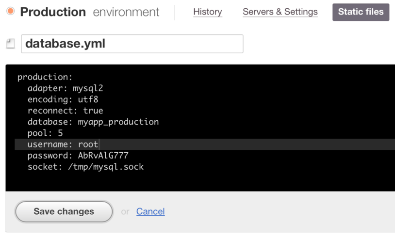 Editing a configuration file